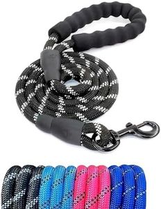 Misthis 5FT Strong Nylon Dog Leash with Comfortable Padded Handle and Highly Reflective Threads for Medium and Large Dogs