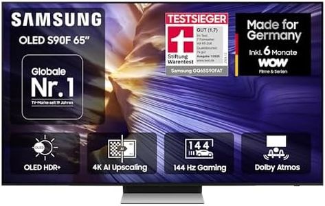 Samsung OLED 4K S90F 65 Zoll (163 cm), UHD Fernseher, Optimiert für Fussball und Gaming, NQ4 AI Gen3 Prozessor, OLED HDR+, 4K Upscaling Pro, Dolby Atmos, Motion Xcelerator, Samsung Vision AI Smart TV