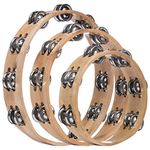 Candora Tambourine 3 pcs Handmade Wood Headless Tambourine Set of 6"+8"+10"