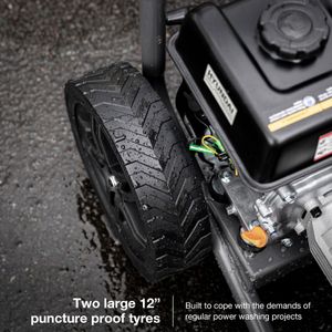 Hyundai 3400 PSI Petrol Jet Washer – 210cc Engine, 10m Hose, Detergent Tank
