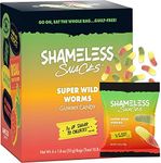 Shameless Snacks - Healthy Low Calorie Snacks, Low Carb Keto Gummies (Gluten Free Candy) - 6 Pack Super Wild Worms