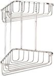 Croydex Chrome Corner Shower Caddy - Large Two Tier Corner Basket with Wall Fixings - Mild Steel Corner Shower Caddy with Deep Baskets - Easy to Maintain, Rust-Free, Wipe Clean Surface