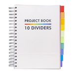 Pukka Pad B5 Project Book with 10 Repositionable Dividers for Organization – 400 Perforated Pages of 80GSM Paper – 200 Sheet Notebook for School, Office, and Home – White, 190 x 250mm