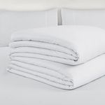 SPREAD SPAIN Madison Avenue Cotton Solid 400 Thread Count Light Silky Sateen Sheets King Size Double Bed Zipper Duvet/Quilt Cover (90" X 108" Inch White)