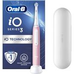 Oral-B iO3 Electric Toothbrushes Adults, 1 Toothbrush Head & Travel Case, 3 Modes With Teeth Whitening, 2 Pin EU Plug, Pink