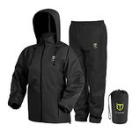 TideWe Rain Suit, Waterproof Breathable Lightweight Rainwear (Black Size M)