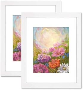 Golden State Art Set of 2, 11x14 White Picture Frame - Matted for 8x10 Photos - Wood Framing - Wall Mounting - Landscape/Portrait - Great for Family/Group Photos