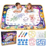 Aqua Magic Mat - Kids Painting Writing Doodle Board Toy - Color Doodle Drawing Mat Bring Magic Pens Educational Toys for Age 3 4 5 6 7 8 9 10 11 12 Year Old Girls Boys Age Toddler Gift