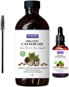 1L Premium Organic Castor Oil | (30ML - FREE) -100% Pure Castor Oil for Hair Growth, Eyelashes, and Brows - Hexane-Free | Organic Castor Oil,Pure Cold Pressed Castor Oil