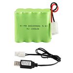 9.6V 2400mAh Ni-MH Battery Pack Rechargeable AA X Mode with Standard Tamiya Connector for HuanQi 781 728 RC 1:24 M1A2 Toy Tank