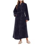 Limited Of Time Deals Today Prime Thicker Long Flannel Sleepwear For Women And Man Imitation Fur Collar Bathrobes Warm Couple Pajamas Plus Size Womens Spa Robes Knee Length