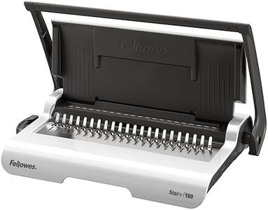Fellowes Binding Machine for Personal Use - Star+ 21-Hole, 150 Sheet Manual Paper Punch Comb Binder Machine - Ideal for Personal Use - White/Grey