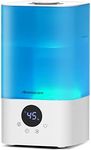 Aromacare Humidifiers for Bedroom, 2.5L Cool Mist Air Humidifier with Essential Oil Diffuser, Small Ultrasonic Top Fill Humidifier for Baby Kids Plant, Auto Humidity, Auto Shut-Off (White)
