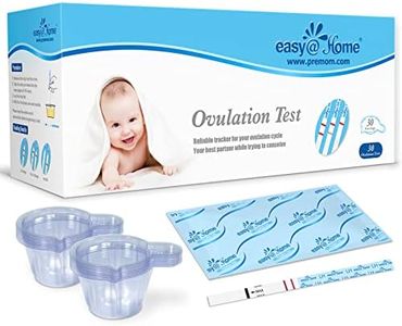 Easy@Home Ovulation Test Strips: Accurate 30 LH Ovulation Predictor Kit - Fertility Tests for Women – Powered by Premom Ovulation Tracker App | 30 LH + 30 Urine Cups