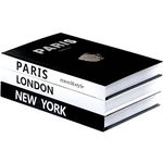 3 Pieces Fashion Decorative Book, Hardcover Modern Decorative Books, Stacked Decorations Decor Books for Home Decor Bookshelf Coffee Table Display Shelves Living Room (New York/Paris/London) (Style 1)