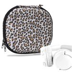 Geekria NOVA On-Ear Headphones Case Compatible with JBL Tune 510BT, Tune 660NC, Tune 560BT, Tune 500BT, Jr 310BT Case Replacement Hard Shell Travel Carrying Bag with Cable Storage (Leopard Print)