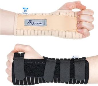 Actesso Breathable Wrist Support Brace Splint - Ideal for Carpal Tunnel, Sprains, and Tendonitis (Black, Medium, Left Hand)