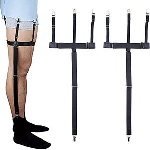 Shirt Tuck Straps Adjustable Shirt Stays for Shirt Tucking,Clips Securing Shirt Position for Men (A)