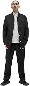 Cosplay Costume Japanese School Uniform for Male Clothes Sets of Adults Jacket and Pants Black Small-Large (Large)