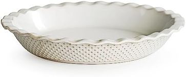 getstar Ceramic Pie Pan, 9 inch Pie Dish for Baking, Non-Stick, Oven & Dishwasher Safe, Farmhouse Decor Quiche Baking Dish, Pie Plate, Deep Dish Pie Pan (Embossed Dots)