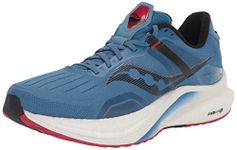 Saucony Mens Tempus Running Shoe, Hydro/Poppy, 11.5