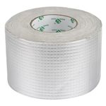 BOMEI PACK Leak Repair Butyl Tape 4”W x 33’L, Aluminum Foil Waterproof Sealing Tape for Roof Flashing, Patching and Gutter, Boat, Duct, RV, Awning