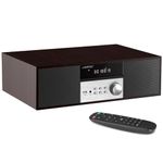 LONPOO Compact Stereo System with CD Player, Bluetooth, FM Radio, AUX-in, USB, DSP-Tech, Brown, Classic Boombox Style, Built-in Stereo Speakers (Retro-816)