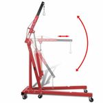 Mighty Products 2 Ton Hydraulic Folding Workshop Engine Crane Hoist Lift Stand Wheels