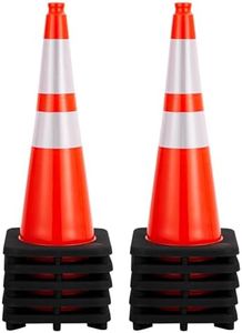 GarveeTech Traffic Cones 28", 10 PCS Safety Cones, PVC Orange Safety Road Parking Cones with 2 Reflective Collars,Hazard Construction Cones for Home Traffic Parking