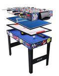 IFOYO 31.5in Multi Function 4 in 1 Combo Game Table, Steady Pool Table, Hockey Table, Soccer Football Table, Table Tennis Table, Blue, Pantent Product