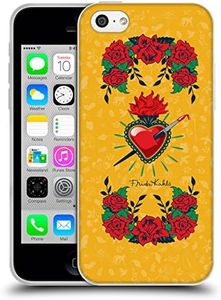 Official Frida Kahlo Heart and Roses Icons Soft Gel Case Compatible for Apple iPhone 5c