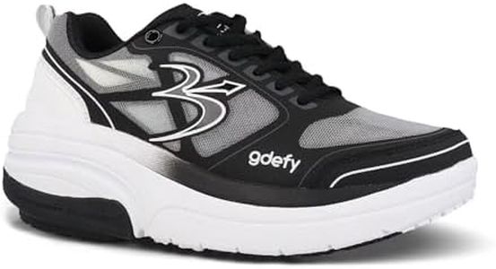 g-defy ION Walking Shoes for Women | Comfortable Orthopedic Shoes for Standing All Day | Slip Resistant for Work | Patented VersoShock Technology | Wide Toe Box White, Black