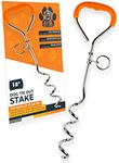 Mighty Paw Durable Dog Tie Out Stake - Dog Yard Stake - Small Dog Tie Out Cable - Heavy Duty Dog Stake - Dog Leads Yard - Dog Chains Outside - Dog Tether - Leash Stake - Dog Ground Steak (Orange)