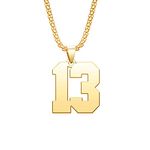 YQSLIN Sports Lucky Number 13 Necklace for Mens Boy Gold Personalized Sports Baseball Jersey Number Pendant Necklaces Friendship Gifts for Unisex