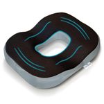 WELLGIVER Orthopaedic Foam Donut Pro Ring Pillow Coccyx Seat Cushion Piles Haemorrhoid Tailbone Back Pain Fistula Prostate Post Natal Pain Relief | 18 x 14 x 3 Inch | Dual Top Mesh Cover