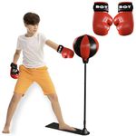 Zeno Punching Bag for Kids Boxing Set with Stand | Kids Boxing Set with Gloves, Ball | Adjustable Height Freestanding for 3-8 Years Old Boys and Girls