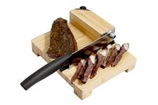 Tekut Biltong Slicer with Carbide Knife Sharpener, Bamboo