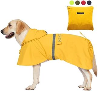 KOOGAL Pet Large Dog Raincoat Apparel Poncho Waterproof for Medium Large Sized for Dog Raincoat Clothes (Yellow, 2XL)