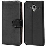 Verco Wallet Case for Huawei G300 Book Cover with Magnetic Closure compatible with Huawei Ascend G300 Flip Case with Card Slots Faux Leather - Black