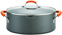 Rachael Ray Hard Anodized II Nonstick Dishwasher Safe 8-Quart Covered Oval Pasta Pot, Orange