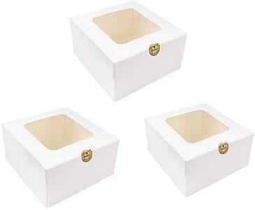 Salome Idea 30 PCS Bakery Boxes, 4x4x2.5 Inches, White, Classic Style, Pastry Treat Boxes with Window, Perfect for Cookies, Pastries, Mini Cakes, Donuts, Pie Slice, Stickers Included