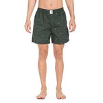 U.S. POLO ASSN. Men Comfort Fit Print Cotton I663 Boxers - Pack Of 1 (Bottle Green Flag M)