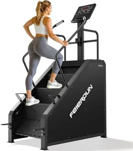 FEIERDUN Stair Climber, Commercial Grade Stair Stepper with LCD Screen, Stepmill Exercise Machine with 15 Speed Levels for Cardio and Lower Body Workouts, 660LBS Capacity, 24-164 Steps/Minute