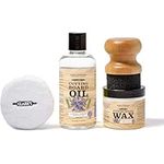 CLARK'S Cutting Board Finishing Kit for Countertop Board - Lavender Rosemary Scent - Includes Cutting Board Oil - Beeswax - Mineral Oil - Wax - Applicator - Buffing Pad - Cutting Board Sealer