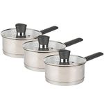 Russell Hobbs COMBO-6511 Saucepan Set, Excellence Collection Cooking Pots, Stainless Steel, Induction Casserole Pot Set, Pouring Lip, Ideal for Soups & Sauces, Mirror Polished Finish