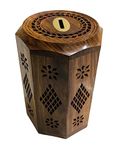 KESHA SPREE Sheesham Wood Hand Crafted Master Size Large Piggy Bank/Money Bank/Coin Bank for Boys & Girls in Wood - Best Kids Gift- Export Quality- 7.5inch