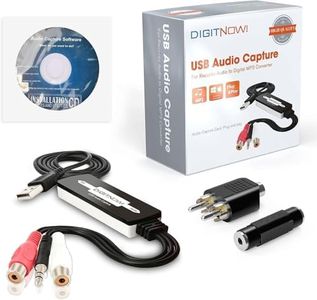 DigitPro USB 2.0 Audio Capture Card for Vinyl Records, Audio Grabber for Cassette Tapes to Digital MP3 Converter with Stereo RCA/3.5mm Music Interface, Support Mac & Windows 7/8/10/XP/Vista