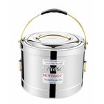 Mintage Sambar Pot Stainless Steel 15 Liters | Sambar Pot with Lid | Casserole For Cooking | Elegant & Durable Container Casserole with Side Handles | Canteen & Hotel Casserole | Biryani Box Puff Insulated Hot & Cold