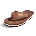 FITORY Men's Flip Flops Thongs Comfy Sandals Beach/Pool Lightweight Summer Shoes 6-12, UK10 MEN, Tan