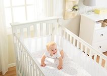 BreathableBaby Breathable Mesh Liner For Cot Beds — Covers 4 Sides — Classic — 3 mm — White — Long + Short Panels — Non-Padded Single Layer — Safer Than a Crib Bumper — UK/EU Safety Tested